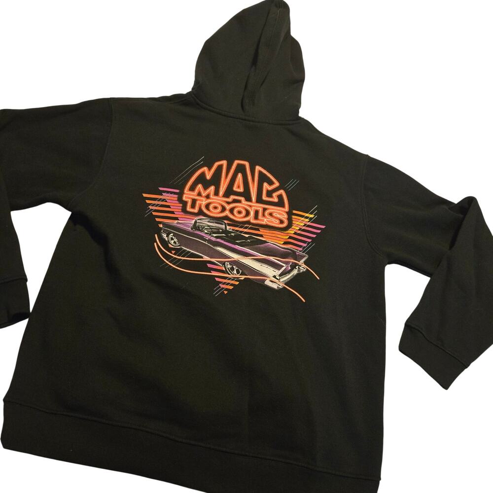 Mac Tools hoodie featuring a neon-style graphic men's size medium